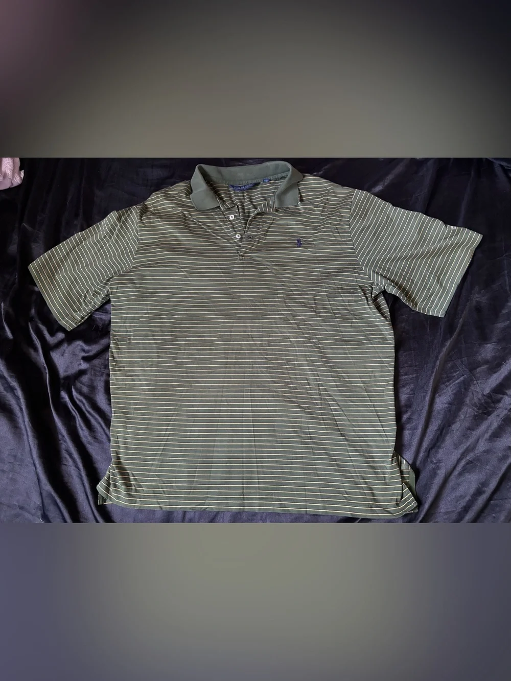 Polo Golf Ralph Lauren Green W/ Yellow Stripes Short Sleeve Size XL